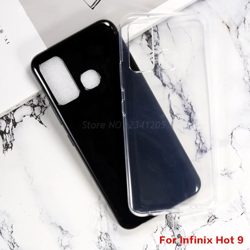 transparent phone case for infinix hot 9 play silicone case anti knock soft black tpu case for infinix hot 9 back cover coque free global shipping