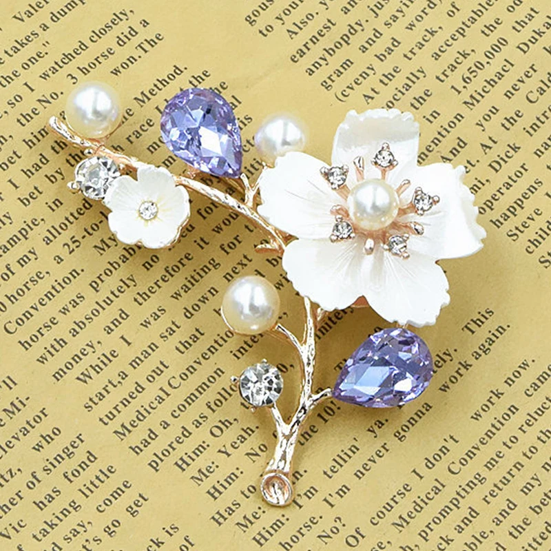 Для женщин шпильки сливы в виде ракушки пресноводные жемчужные броши для модные