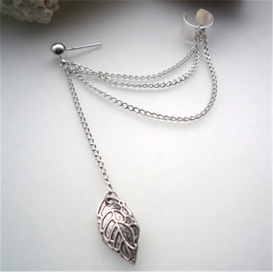 Женские серьги-каффы в стиле панк Ювелирное Украшение для ушей виде листиков