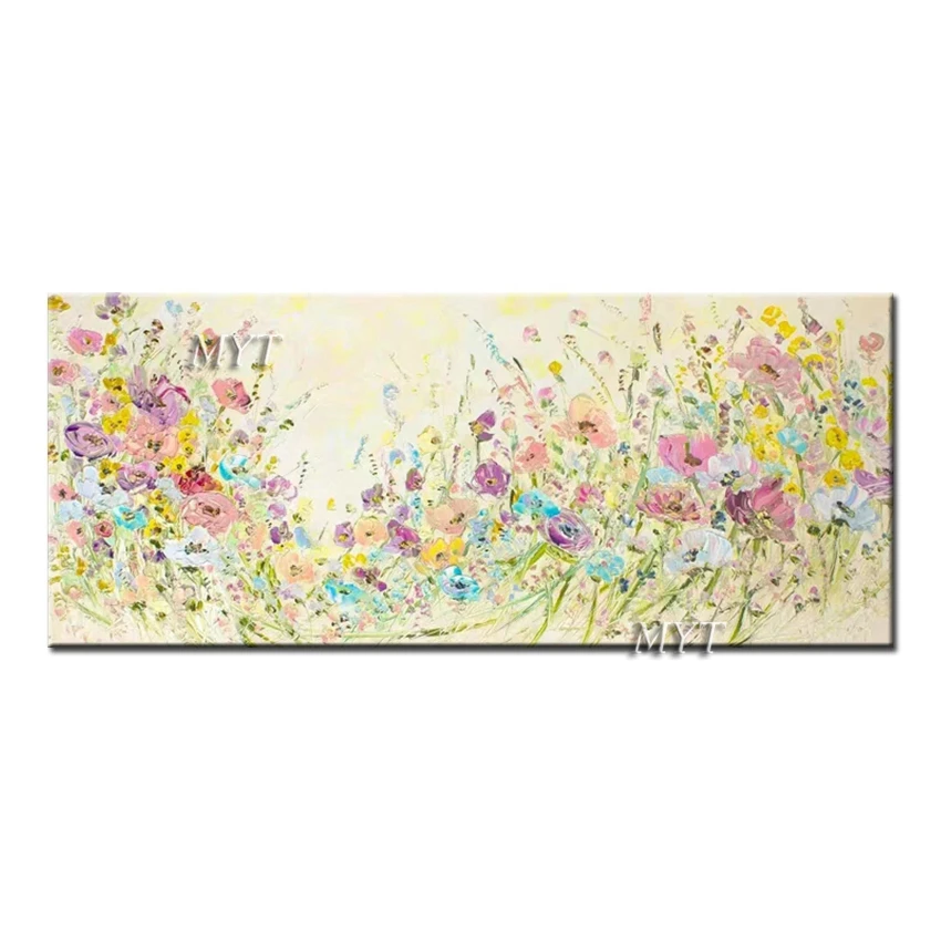 Палитра ножей ручной работы цветок Холст Искусство Современная Текстура Толстая