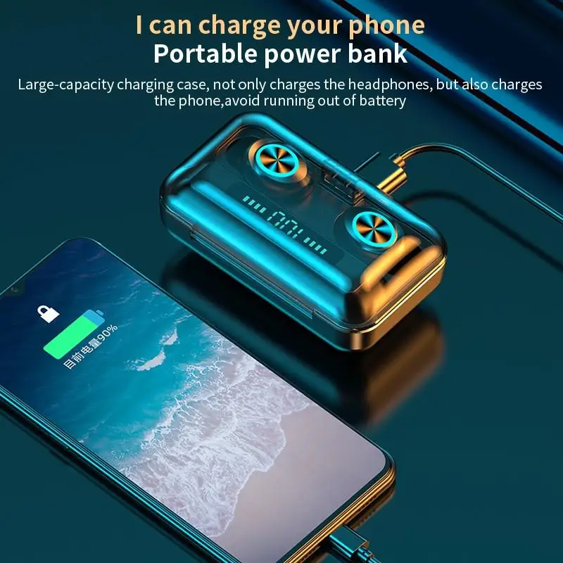 TWS беспроводные наушники спортивные Bluetooth 5 0 с микрофоном водонепроницаемые мини