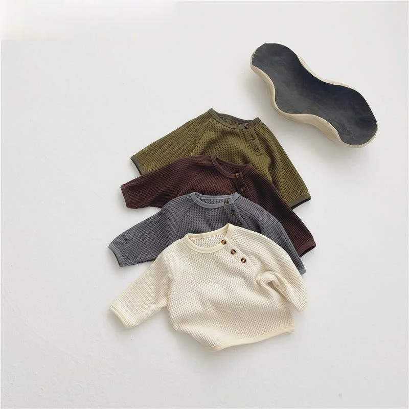 

Kids Baby Girls Boy Knit Clothes Children Sweatshirts Autumn Infant Clothing Solid Color Newborn Costume Toddler Sweater Tops