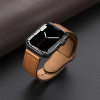 genuine leather loop strap for apple watch band 45mm 41mm 44mm 40mm iwatch watchband for apple watch 7 6 se 5 4 3 2 1 42mm 38mm