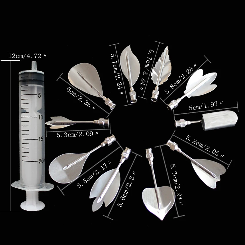 

10Pcs/Set Silver Kitchen Gadgets Nozzle Syringe DIY Art Tools for Jelly Cake Pudding Cake Decorating Multi Purpose