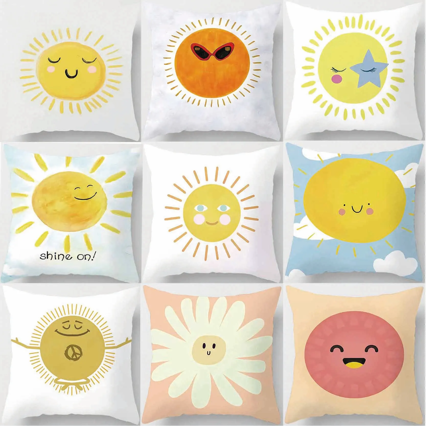 

Lovely Sun Image Printing Square Pillowcase Home Decoration Car Sofa Cushion Cover 45cm*45cm