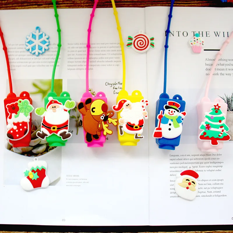 

10pcs Random Mini 30ml Portable Christmas Empty Bottle Gift Travel Refillable Bottle Silicone Protective Hand Sanitizer Bottle