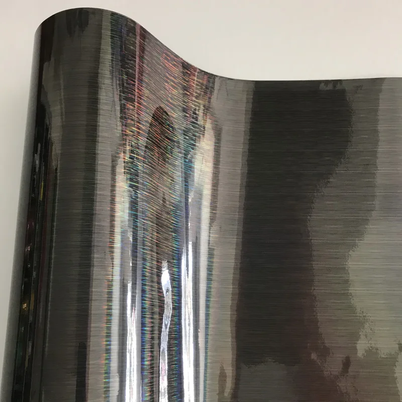 

Premium Rainbow Black Glossy Chrome Brushed Vinyl Metal Car Wrap Foil Air Release DIY Styling Adhesive Car Motorbike Sticker