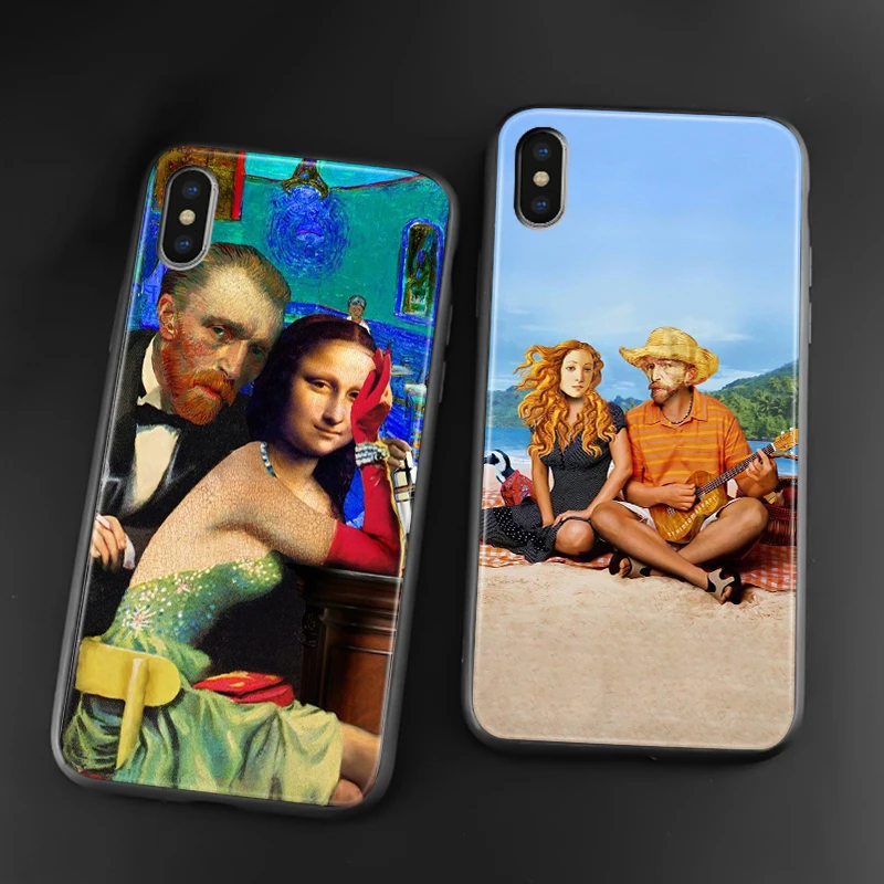 Мягкий силиконовый чехол с изображением картины Ван Гога Моны Лизы для iPhone 6 6s 7 8