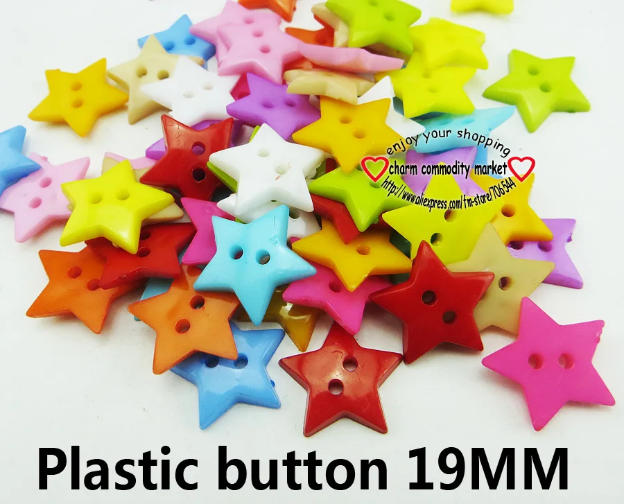 

100 шт. 19 мм окрашенная пластик звезда пуговицами пальто сапоги Швейные Одежда аксессуары декоративные вешалки для одежды P-777