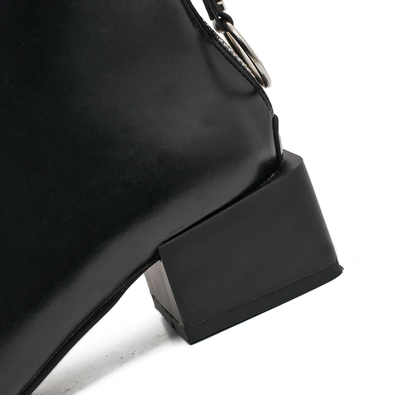 Женские ботильоны в стиле ретро осенние ботинки панк с круглым ремешком и