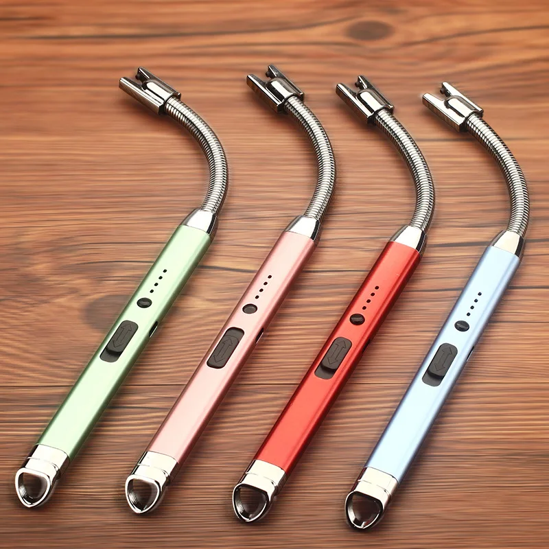 Электронная зажигалка свечей USB перезаряжаемая ветрозащитная дуговая Зажигалка