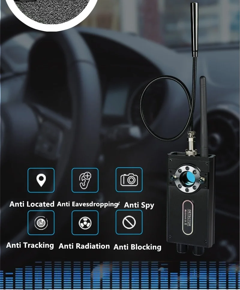 Wireless Anti - Spy RF Signal Camera Bug Detector GPS Tracker Finder for Laser Lens GSM Listening Device Radar Radio Scanner |