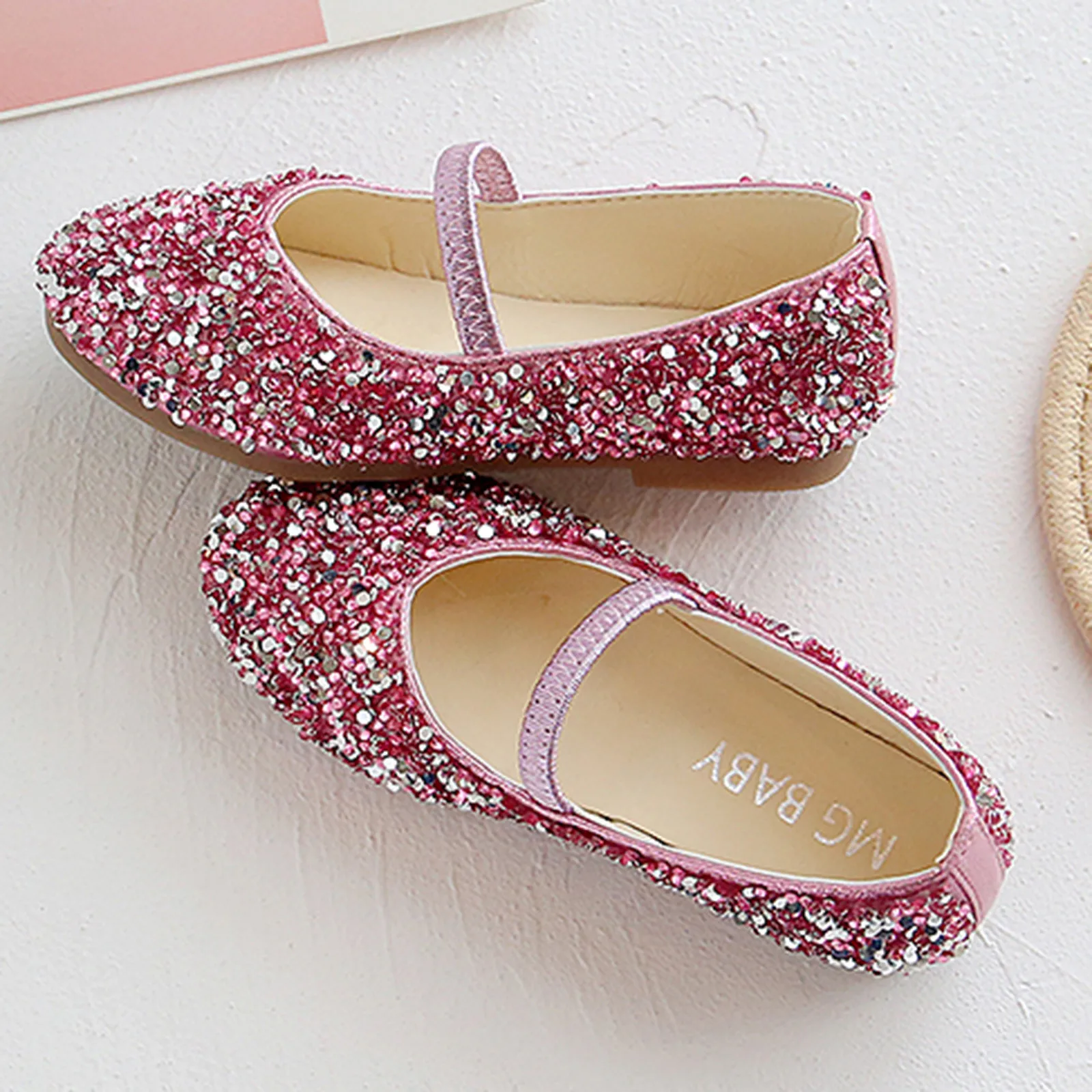 

2021 Summer Children Princess Girls Dance Leather Shoes Sequined Soft Bottom Baby Shoes Kids Shoes Dropship
