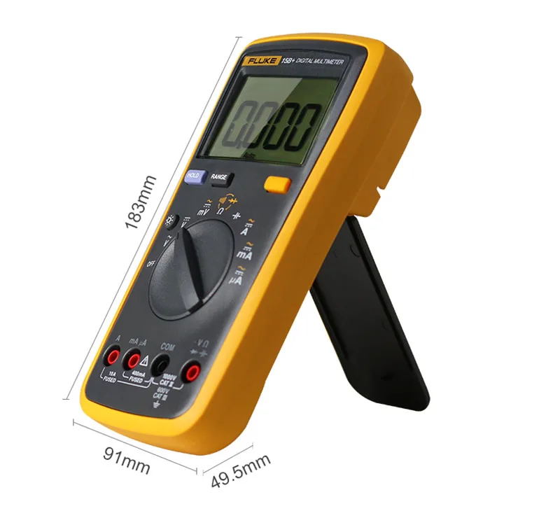 Fluke 15B+ цифровой мультиметр с автоматическим диапазоном 4000 отсчетов переменного/постоянного напряжения Измеритель сопротивления тока Емкость тестер частоты Fluke