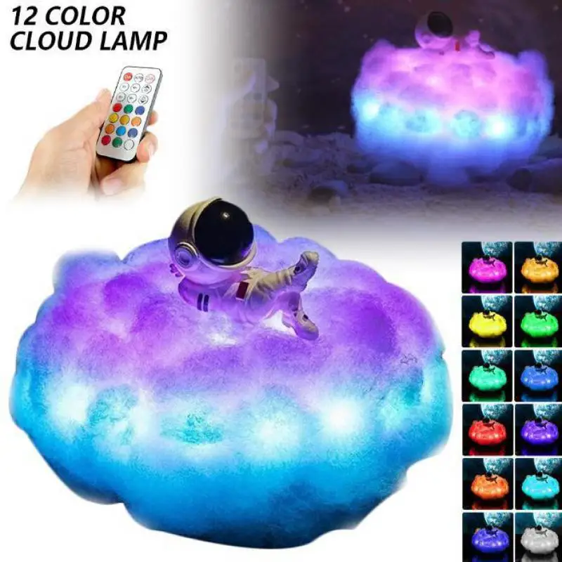 Светодиодный ночсветильник с дистанционным управлением Grb астронавт облака Usb 3d