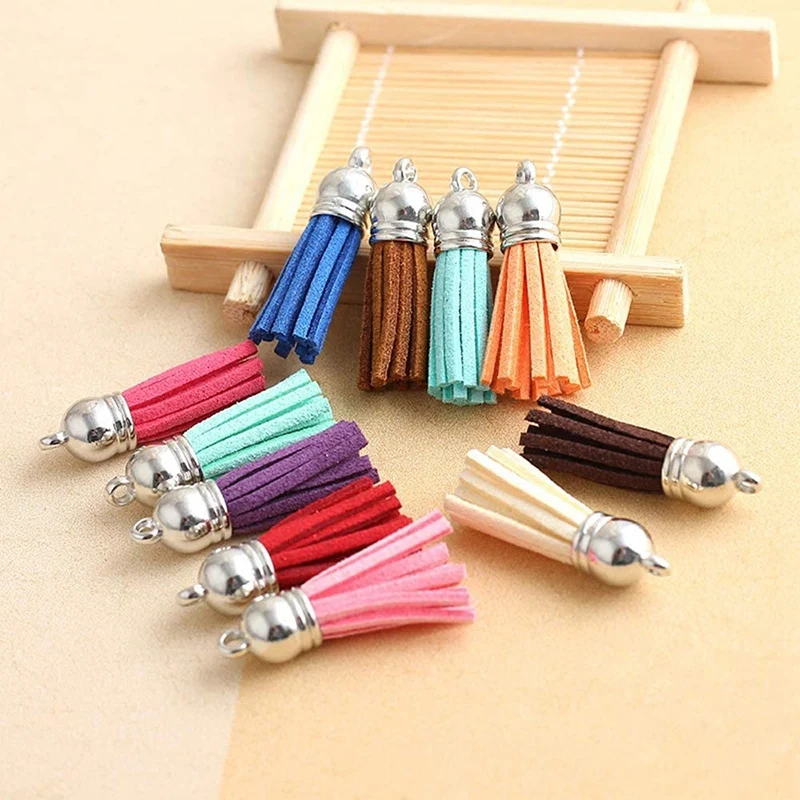 

Key Chain Rings with Colourful Tassel Pendants Bulk Set with Chain and Jump Rings for Keychain, DIY Accessories, Crafts