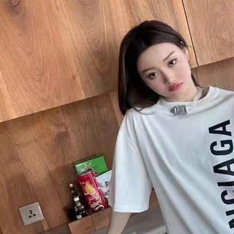 

2021 Spring and Summer New Large Letter Printed Short Sleeve T-shirt for Men and Women Lovers Loose Large