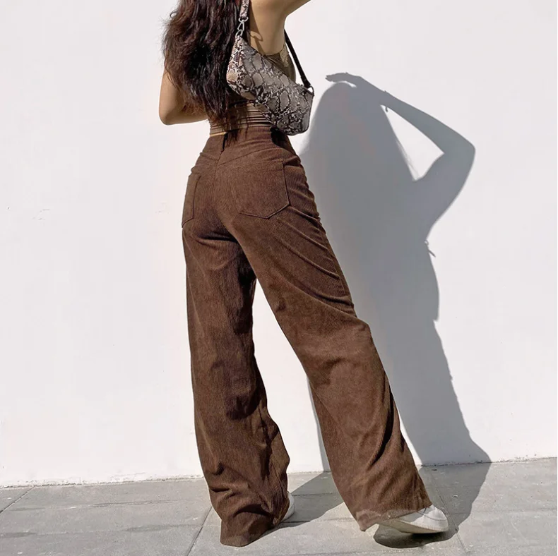 

Retro Vintage Woman Long Trousers Streetwear Casual cargo Pants for Women T288