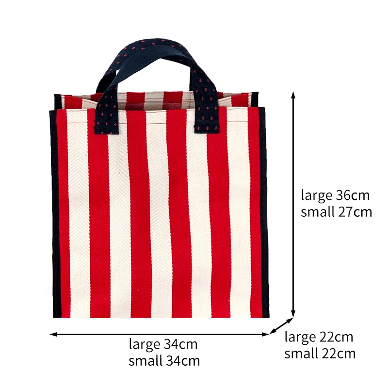 Холщовая женская сумка GOPLUS полосатый Женский саквояж на плечо Canva вместительный