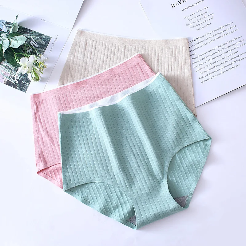 

Women's High-waist Underwear Pure Cotton Seamless Hip Lift and Abdomen Large Size Fat Mm Ladies Triangle Underwear