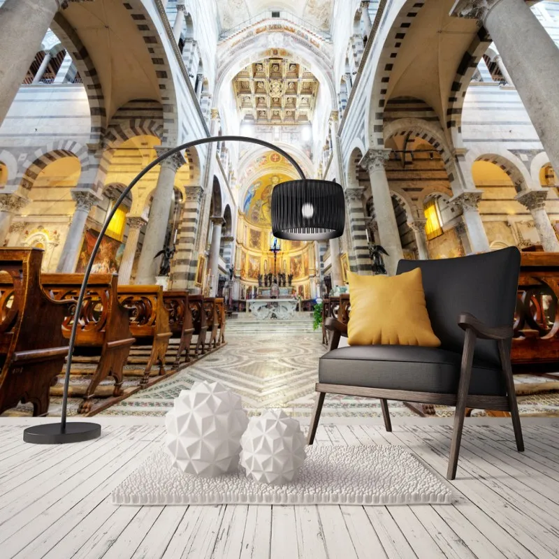 

Dropship Custom 3d Mural 3D Church European Style Stereo Decoration Background Wall Mural Hotel Hall Custom Wallpaper