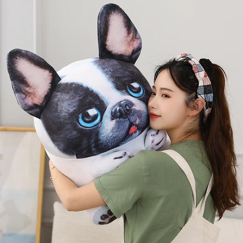 Comprar Almohada De Felpa De Animal De Dibujos Animados, Cojín Para Siesta Para Oficina, Sofá, Cojín De Bulldog Simulado, 60cm