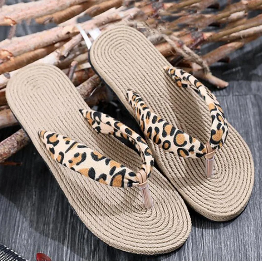 Женские шлепанцы в этническом стиле Вьетнамки Повседневные тапочки на плоской