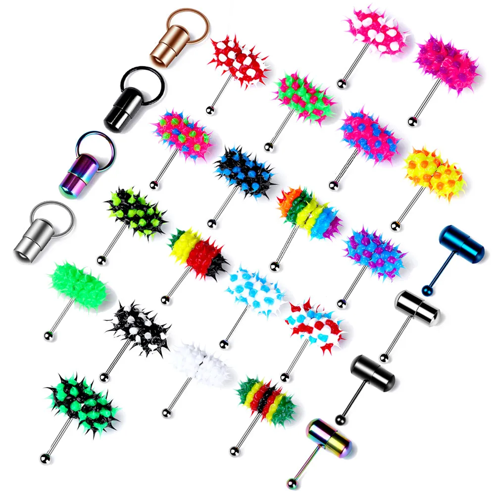 1 шт. модный вибрирующий язык из нержавеющей стали пирсинг кольцо силиконовый