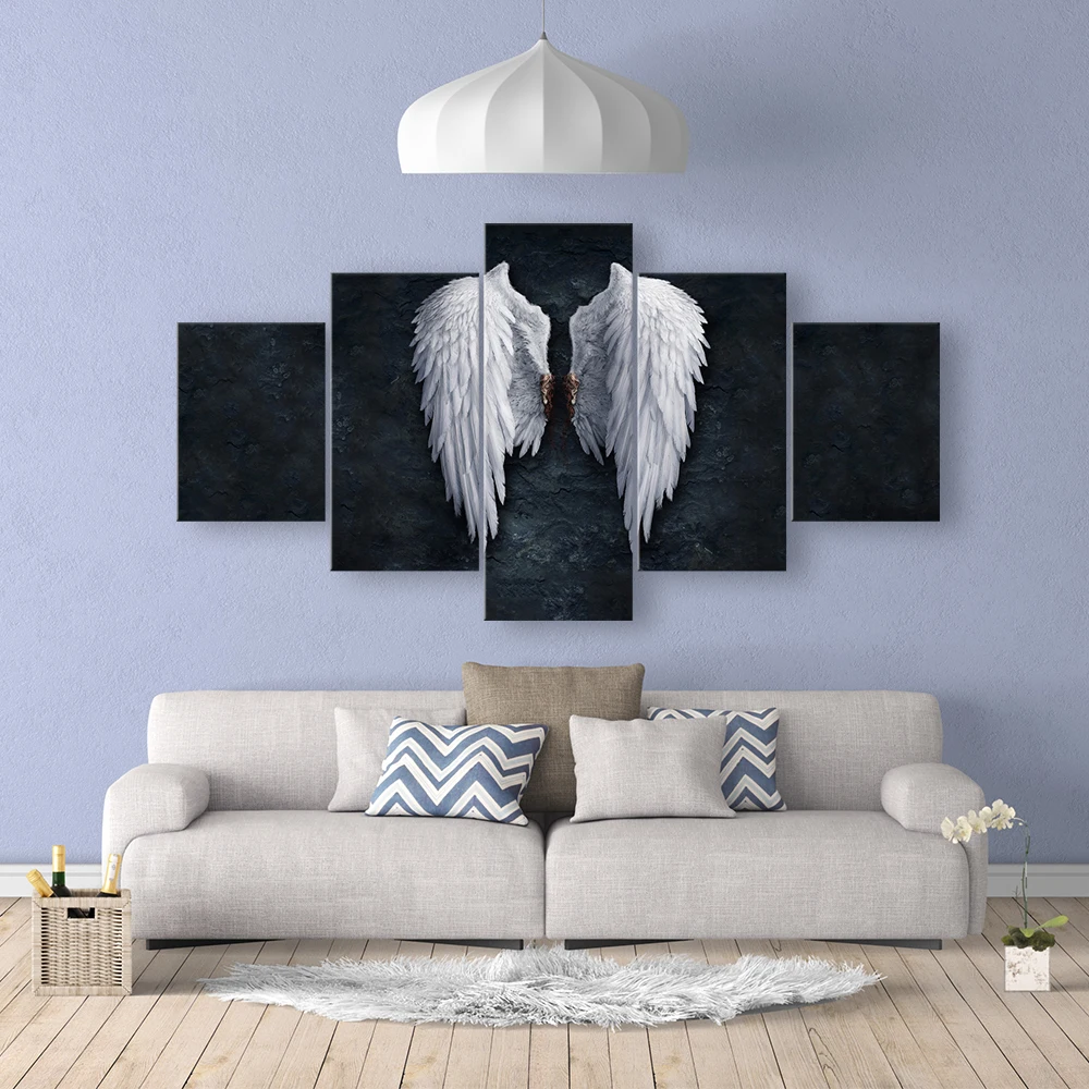 Абстрактные иллюстрации настенные художественные картины Крылья Ангела золотые