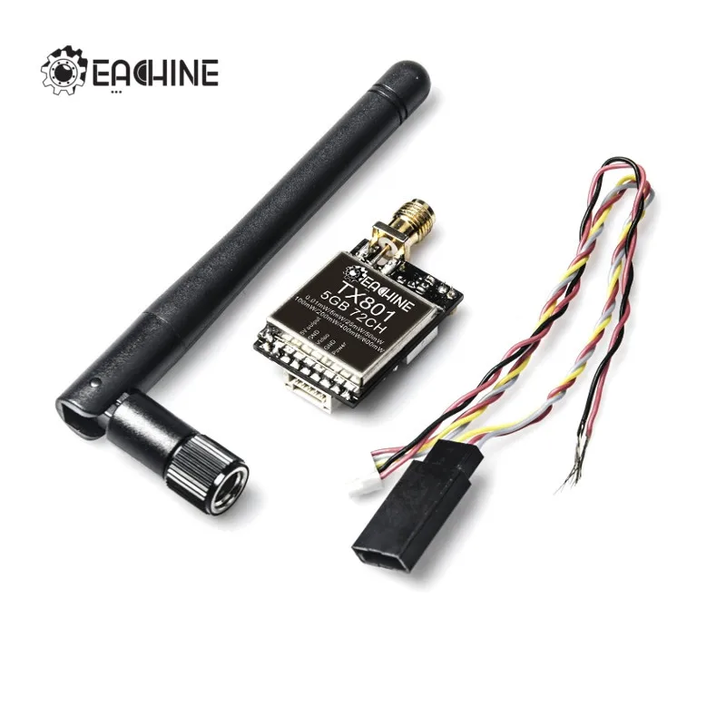 

Eachine TX801 5.8G 72CH 0.01mW 5mW 25mW 50mW 100mW 200mW 400mW 600mW Switched AV VTX FPV Transmitter