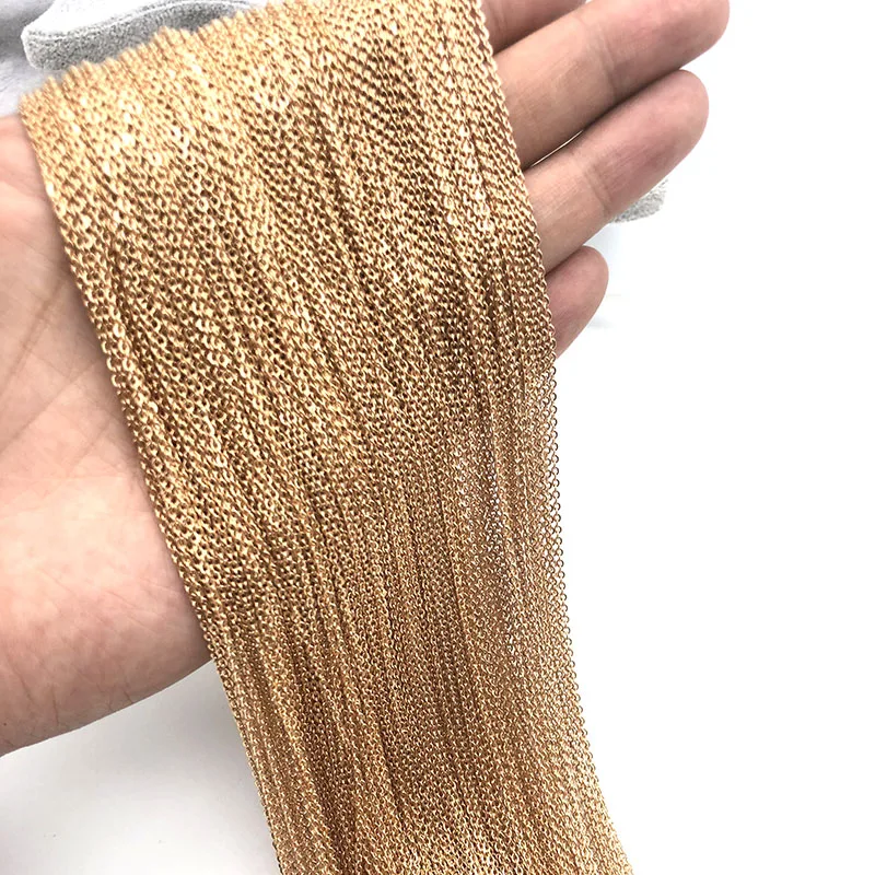 WIWI 5 шт./лот 50 см из нержавеющей стали o-образные плоские цепи крест ожерелье DIY