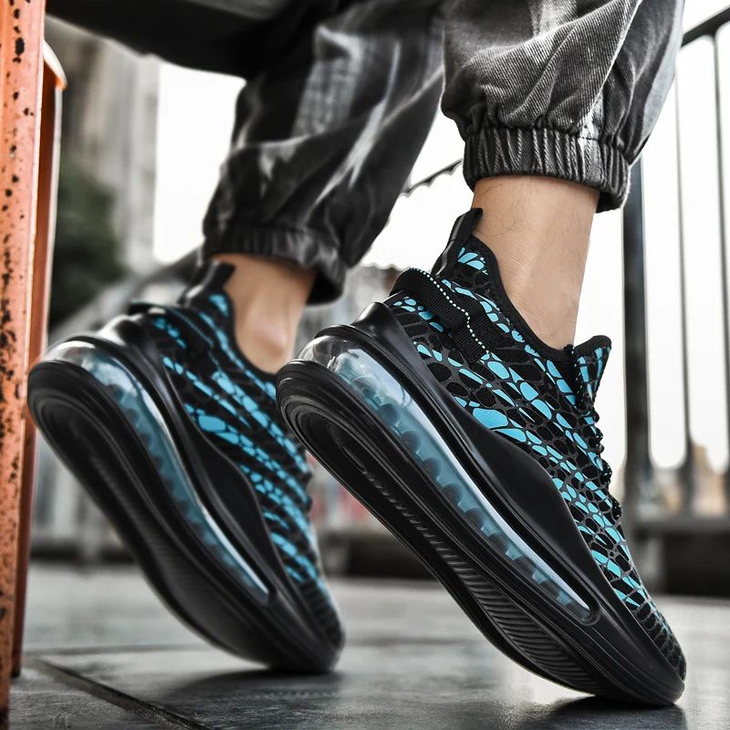 

New Air Cushion Men's Sneakers Breathable Non-Slip Walking Men Shoes Trainers Wear-Resistant Flying Woven Soft Zapatillas Hombre