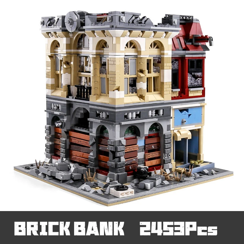 Супер 18K Апокалипсис MOC 41175 создатель городская улица кирпич банк Jengmu штаб