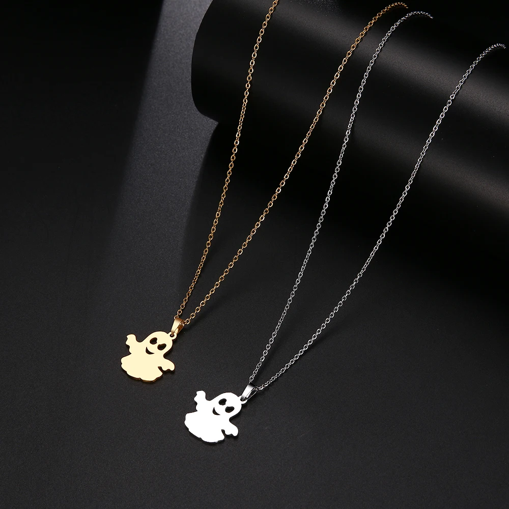 Ожерелье из нержавеющей стали CACANA для женщин мужчин озорной призрак колье