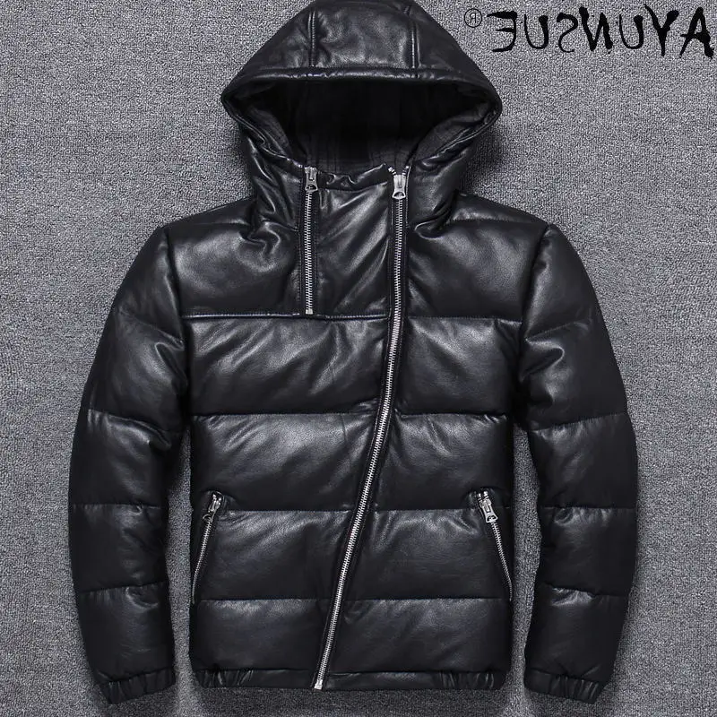

Clothing 2021 Men's Genuine Leather Jacket Men Winter Coat Mens Down Jackets Cowhide Leather Korean Clothes Veste LXR693