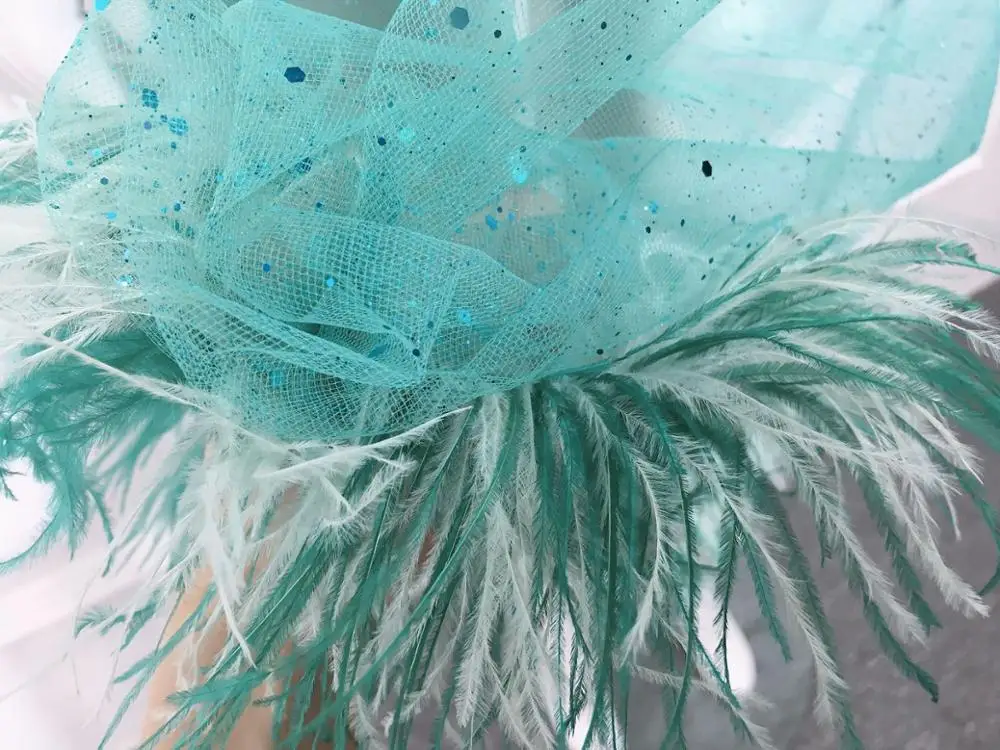 Женская сетчатая юбка WHITNEY WANG блестящая уличная макси с перьями на подоле