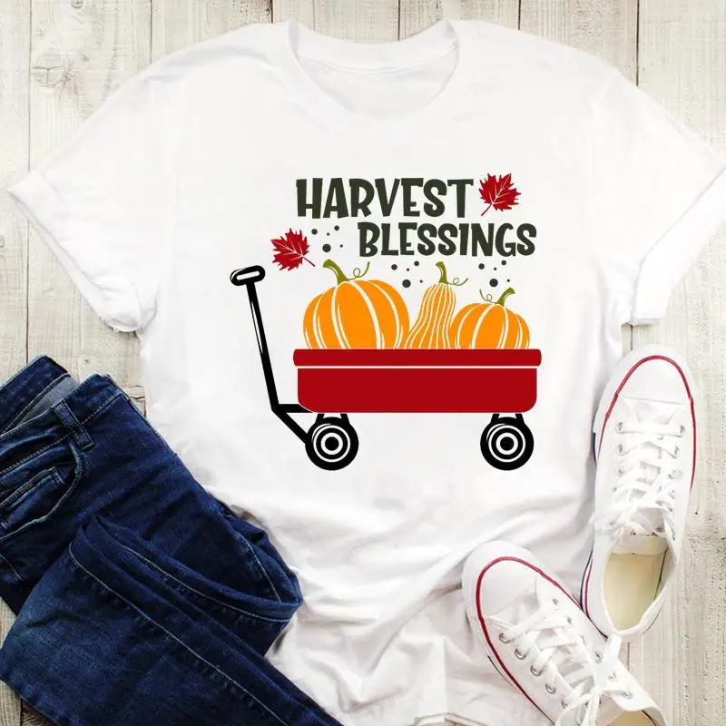 

Graphic Flower Spice Trend 90s Print Tees Fall Autumn Women Halloween Thanksgiving Female 90s Cartoon Tops Tshirt T-Shirt