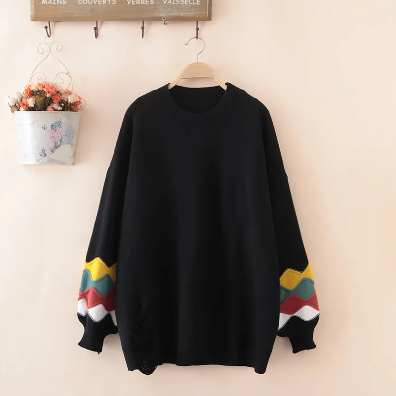 Женский свободный свитер из кроличьей шерсти большого размера Сезон осень-зима