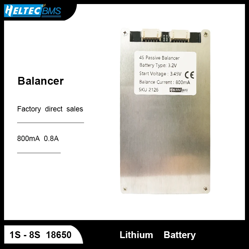 

1S 2S 3S 4S 5S 6S 7S 8S 800MA 0.8A Passive Balancer /Charging Balancer External Balanced Board 18650 Lithium Battery Module