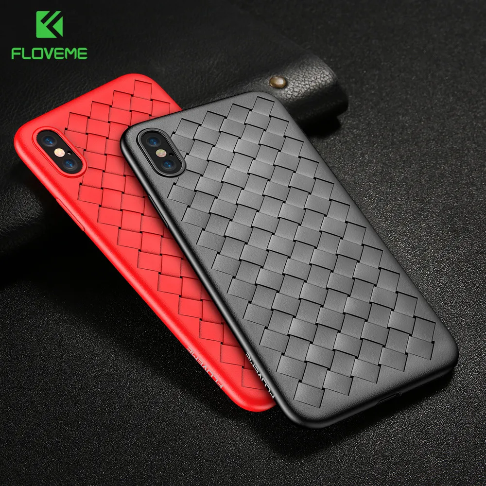 FLOVEME Плетеный мягкий чехол для iPhone 12 11 Pro Max мини X XR XS силиконовый из ТПУ 6 6S 7 8 плюс 5