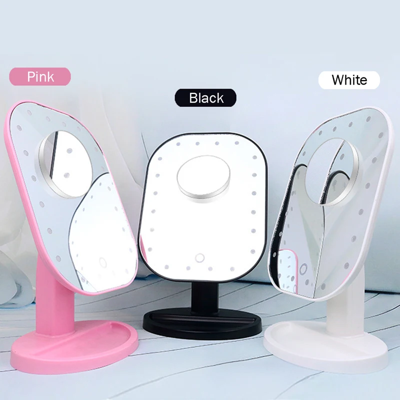 LED Touch Screen Luxury Makeup Mirror With 20 Lights with 10X Magnifying Miroir 180 Degree Adjustable Table MakeUp | Красота и