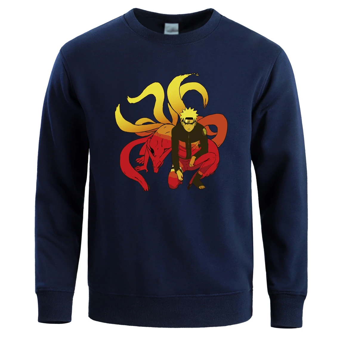 Uzumaki Наруто толстовка мужская Kurama Kyubi Crewneck Толстовки Кофты Зимние флисовые теплые