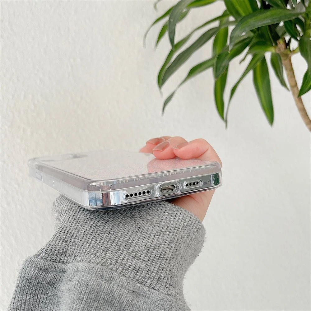 Чехол для Iphone 12 11 Pro Max полностью Радужный чехол с сыпучим песком в горошек макарон