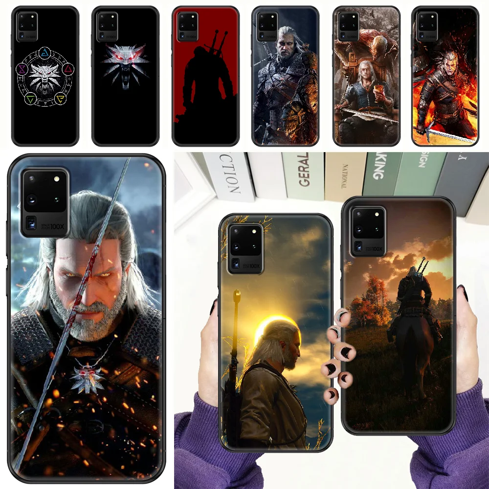

Game Wild Hunt wizard Phone case For Samsung Galaxy Note 4 8 9 10 20 S8 S9 S10 S10E S20 Plus UITRA Ultra black pretty shell art