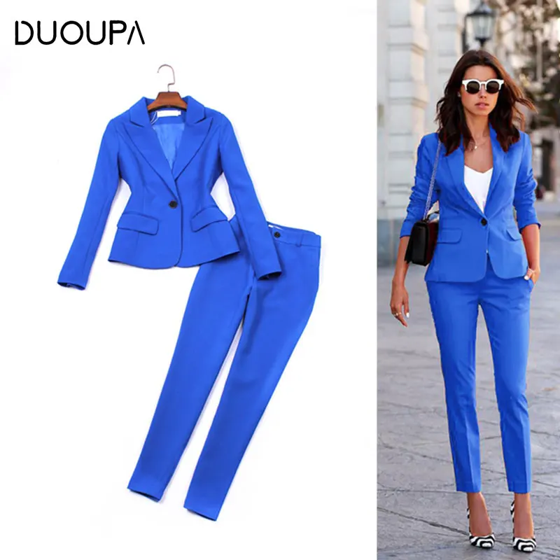 Новый осенний модный костюм женский деловой куртка и длинные секционные