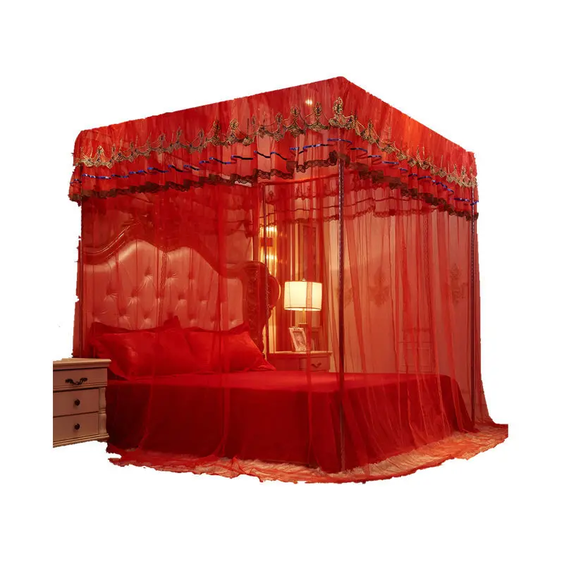 Сетка от комаров для свадьбы красная однодверная 1 8 м кровати 2 | Дом и сад