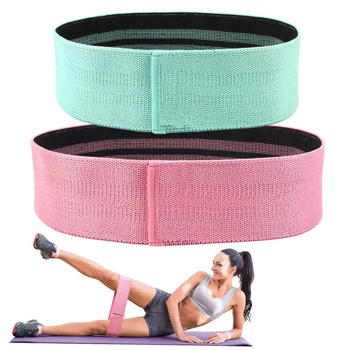 

1PC Hip Band Cotton Yoga Resistance Band Wide Booty Exercise Legs Band Loop For Circle Squats Training Anti Slip Rolling