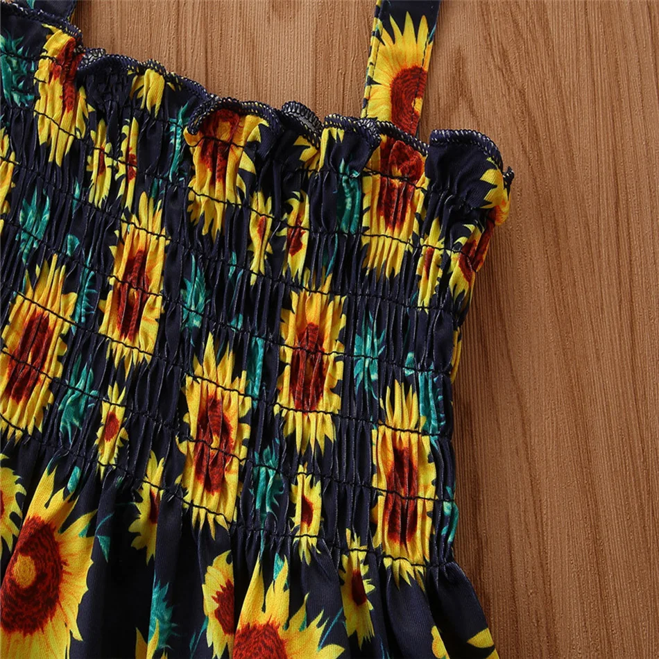 

Girls Clothing Set 2020 Summer New Cute Sleeveless Sunflower T-shirt+Pants Kids Suit Toddler Baby Girl Clothes Outfits
