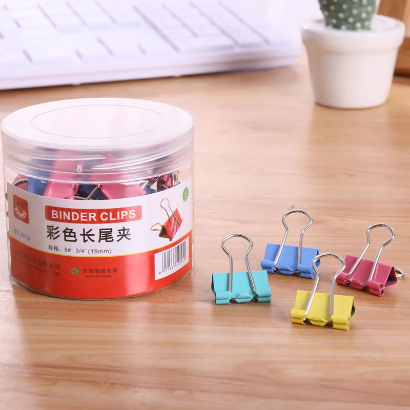 20 pcs/lot Metal Paper Clips 19mm Colorful Candy Color Clip for Book Stationery School Office Supplies High Quality images - 6