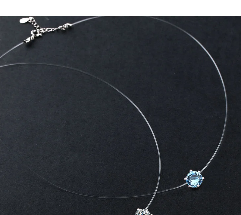 Трендовое ожерелье-чокер с кристаллами Swarovski, прозрачная леска, модные ювелирные изделия для женщин, подарки на день Святого Валентина